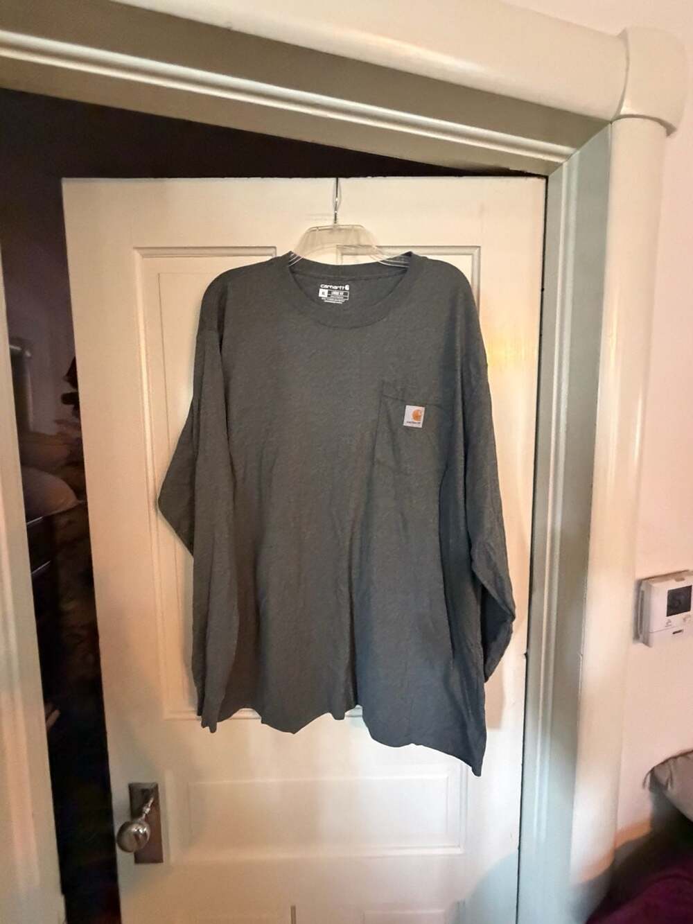 Carhartt Loose Fit Long Sleeve Pocket T-Shirt Gray XL